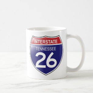 Café 26 de um estado a outro na caneca de Tennessee