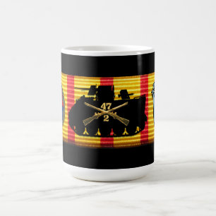 Café 2/47th Caneca da fita do serviço de Vietnam da