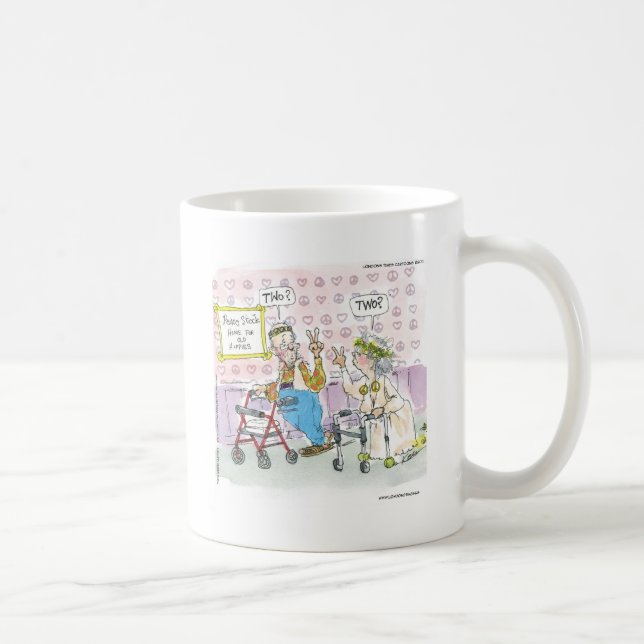Café 2 Velhos Hippies e Sinal de Paz Camisetas e Caneca (Direita)