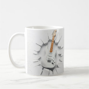 Café 3d embrulho de caneca elétrica de violão, design d