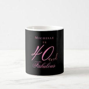 Café 40 e caneca fabulosa de aniversário