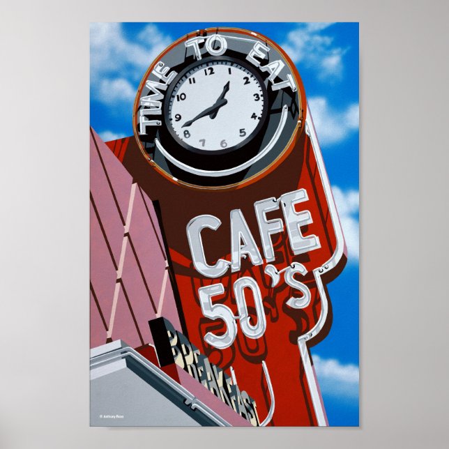 Cafe 50 Diner na Rota Histórica 66 Poster (Frente)