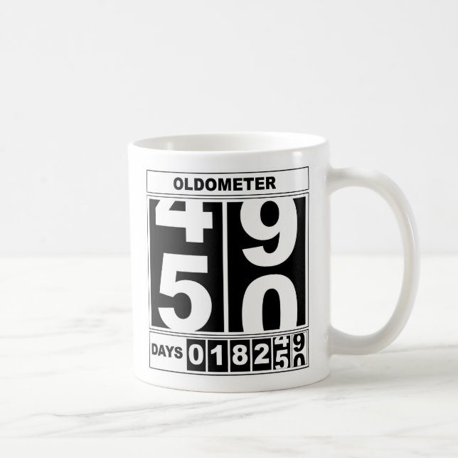 Café 50th Caneca de Oldometer do aniversário (Direita)