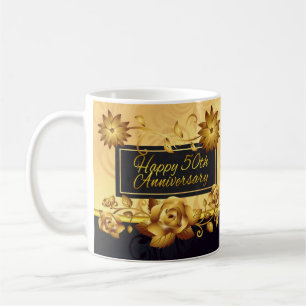 Café 50th Caneca do presente do aniversário de