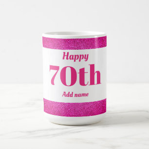 Café 70 de presente de caneca de aniversário personali