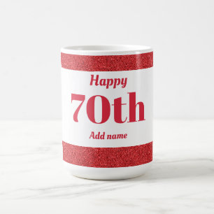 Café 70 de presente de caneca de aniversário personaliz