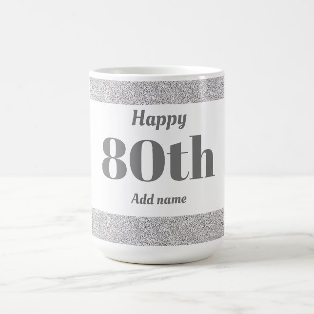 Café 80 de presente de caneca de aniversário personaliz (Centro)