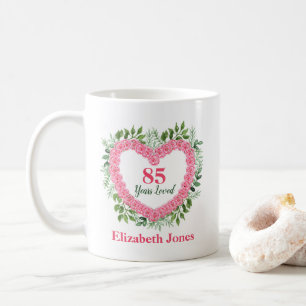 Café 85 anos amava caneca personalizada de 85 anos