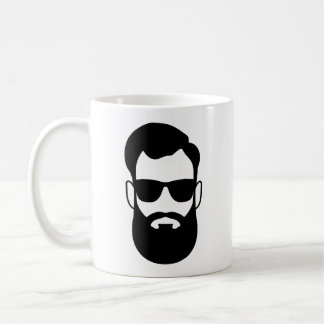 Café A barba do homem e a caneca dos óculos de sol