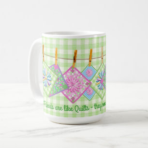 Café A caneca de Quilter - citações - quadrados da