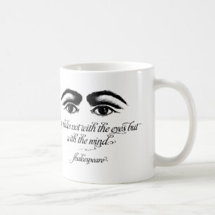 Café A caneca de Shakespeare, amor olha não com olhos