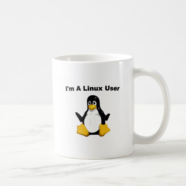Café A caneca do usuário final de Linux (Direita)