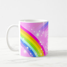 Café A maior caneca de rosa claro arco-íris SISTER do m