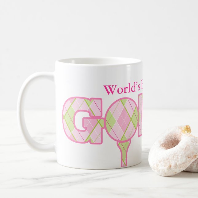 Café A melhor caneca rosa de golfe Nan e Golfer do mund (Com Donut)