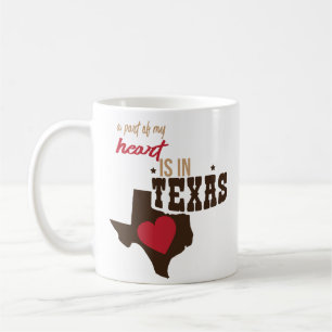 Café A parte de meu coração Texas acopla a caneca de