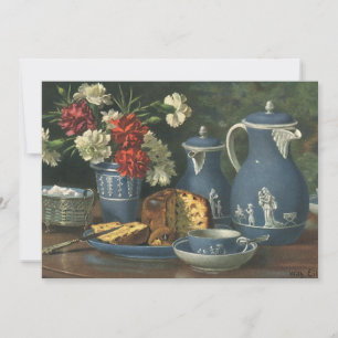 Café à tarde da Vintage, Bolo, Chá e Flores