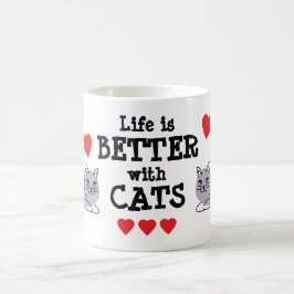 Café A vida é melhor com caneca de gatos | Somos todos