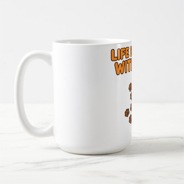 Café A Vida É Melhor Com Uma Caneca De Dachshund (Esquerda)
