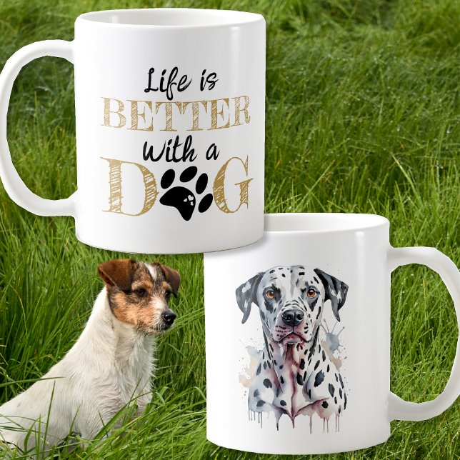 Café A Vida é Melhor Com uma Caneca de Dalmata (Criador carregado)