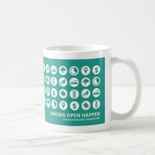 Café Abra tipos de dados caneca da fundação do