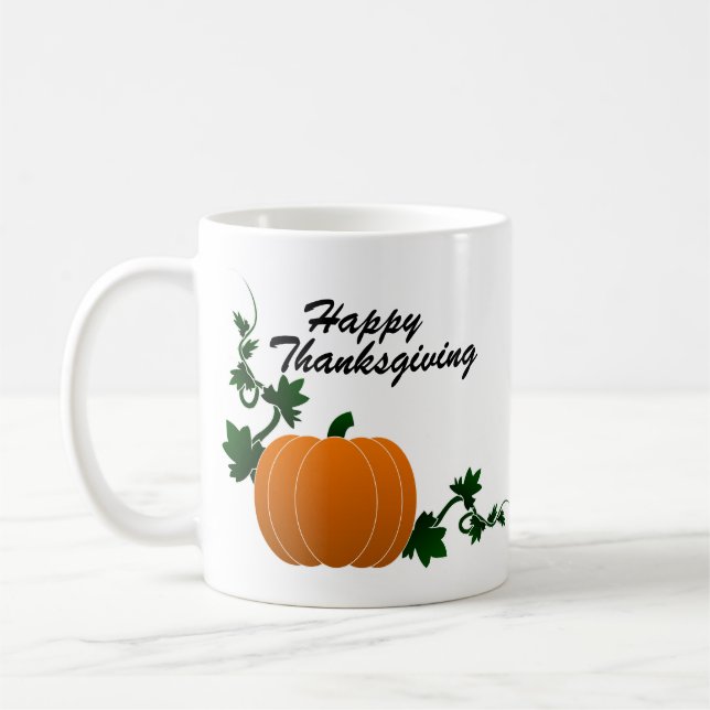 Café Acção de graças feliz com abóboras - caneca (Esquerda)