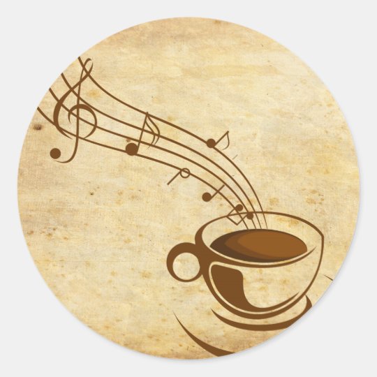 café adesivo redondo