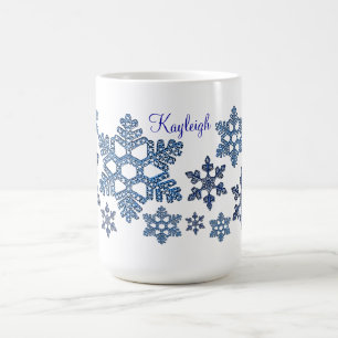 Café Adicione sua caneca conhecida dos flocos de neve