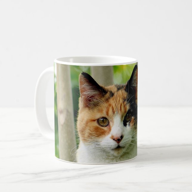 Café Adicione sua foto de gato de estimação à caneca de (Frente Esquerda)