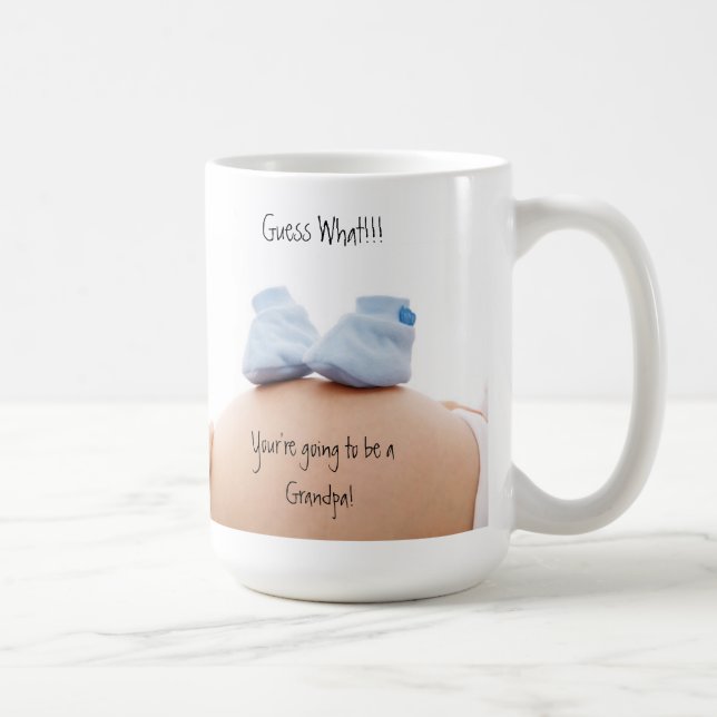 Café Adivinhe! Caneca de Anúncio de Gravidez (Direita)