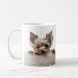 Café adorável caneca de fotografia terrier do yorkshire