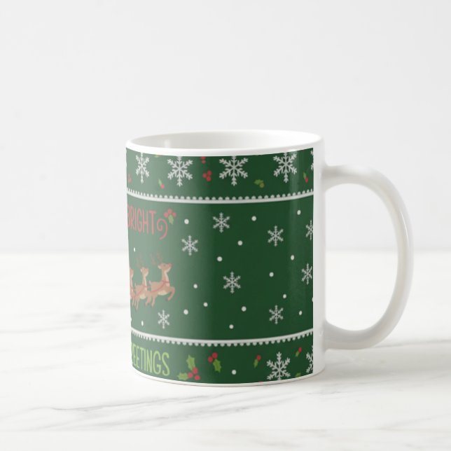 Café "Alegre & Radiante" Caneca de Natal do Trenó do Pa (Direita)