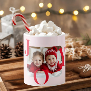 Café ALEGRIA Caneca de Natal Foto Presente Vermelho M