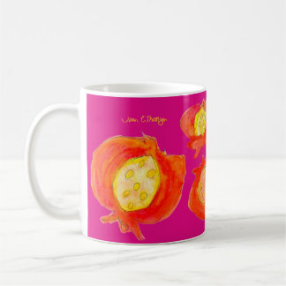 Café Alegria de Romã na Caneca Fúcsia