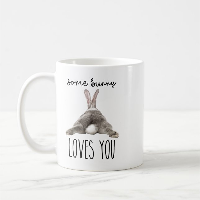 Café Algum Coelhinho Ama Você – Caneca de Coelho Fofo p (Esquerda)