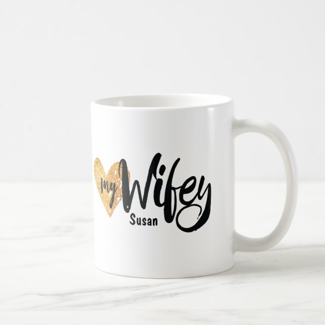 Café Ame meu Wifey de sua caneca do coração do benzinho (Direita)