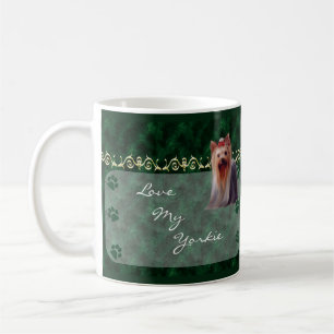 Café Ame minha caneca de Pawprint do yorkshire terrier