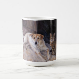 Café Amigos Para Cachorro E Caneca De Gato