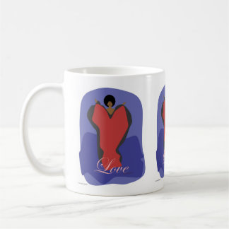 Café Amor | Caneca de Arte Inspirador | Mensagens de Es