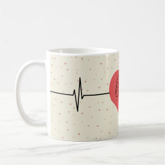 Café Amor em Todos os Sip - Caneca de Pulso Cardíaco pa