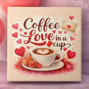 Café Amor em um Copo Valentine Rosa Suave