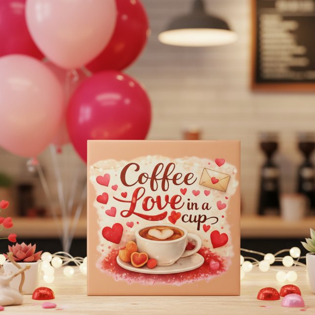 Café Amor em um Copo Valentine Soft Brown (Criador carregado)
