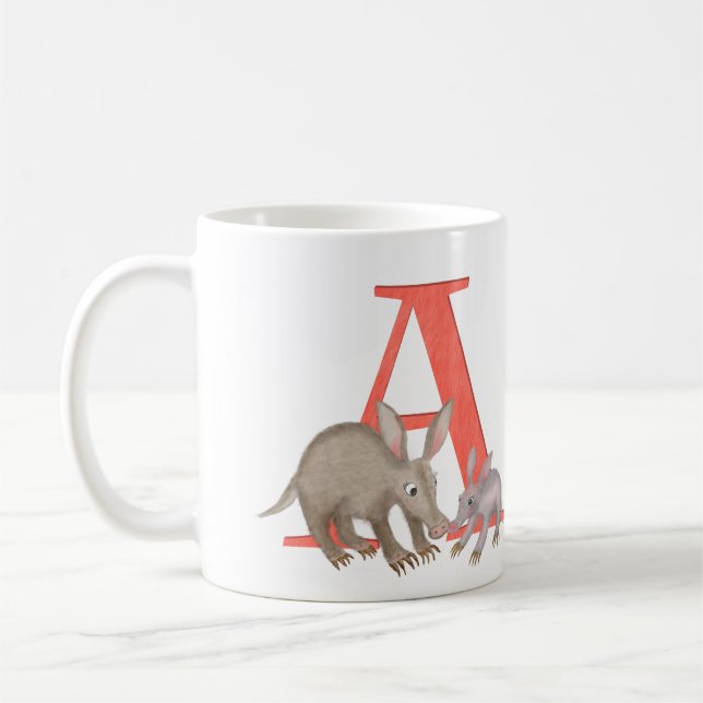 Café Animal ABC A é para a caneca de aardvark (Esquerda)