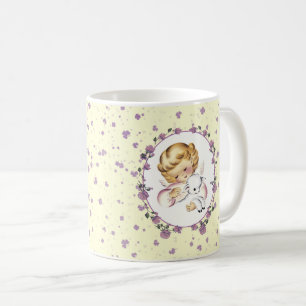 Café Anjo pequeno com a caneca do presente de