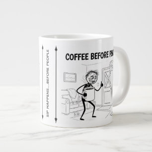 Café Antes Da Pessoas De Mug - Xícara Engraçada De