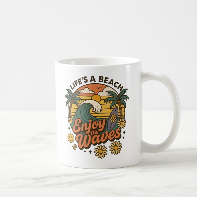 Café Aproveite as Ondas – Caneca de Vida Vibrante na Pr (Direita)