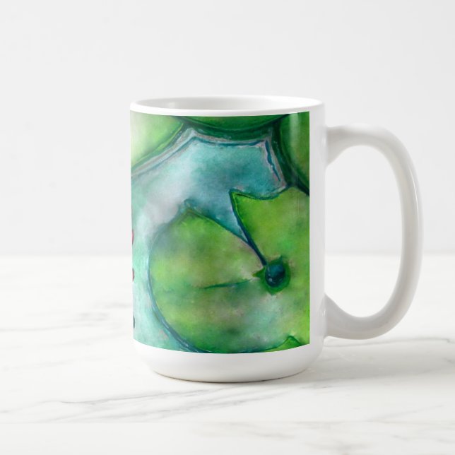 Café arte da cor de água em uma caneca (Direita)