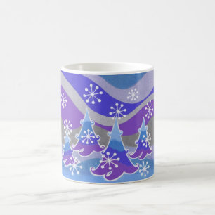 Café Árvores de Inverno caneca azul