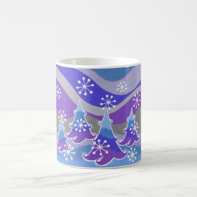 Café Árvores de Inverno caneca azul (Centro)