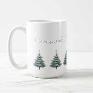 Café Árvores de Natal com Caneca de Mensagem Personaliz
