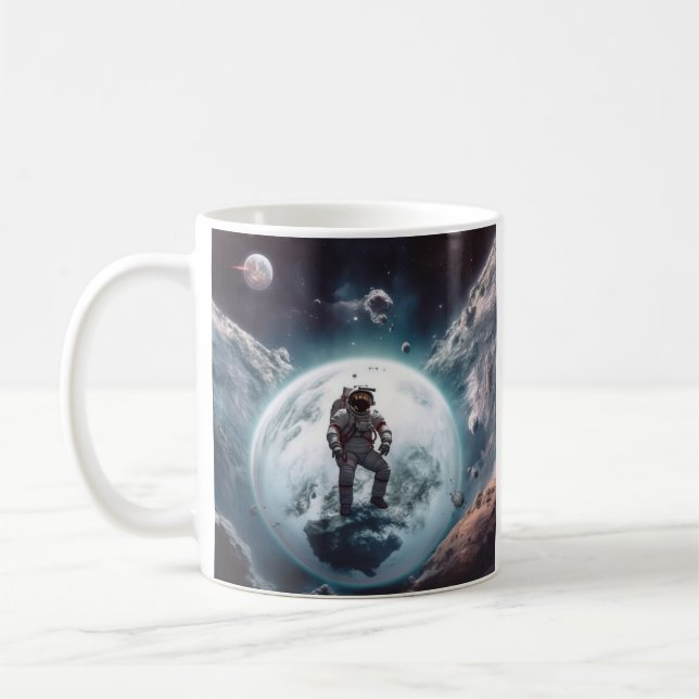 Café Astronauta no espaço caneca de cerâmica (Esquerda)